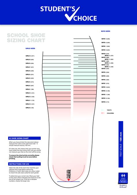 shoe size diagram 